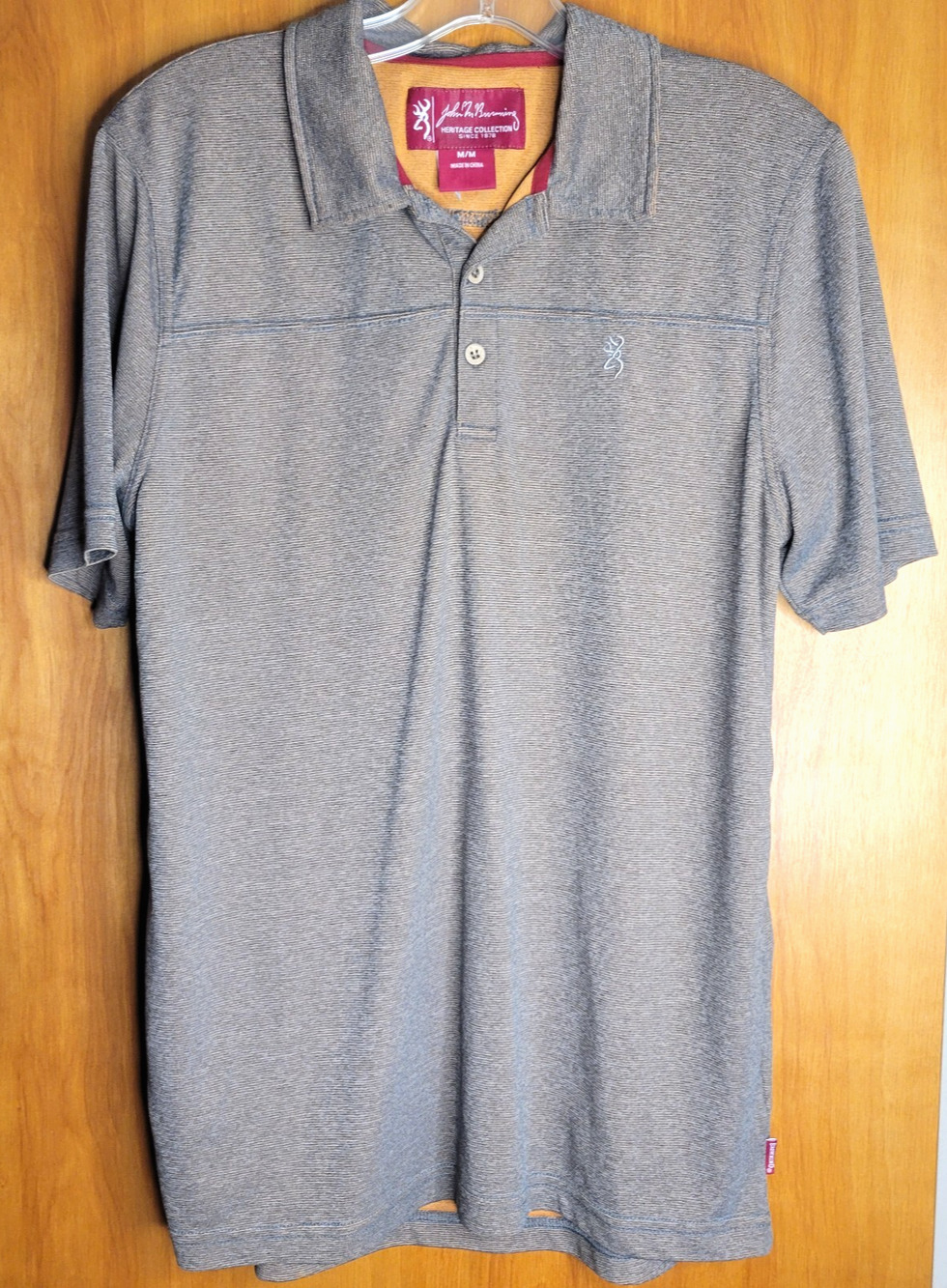 BROWNING Men’s Medium Brown Heritage Collection Polo Shirt Short Sleeve